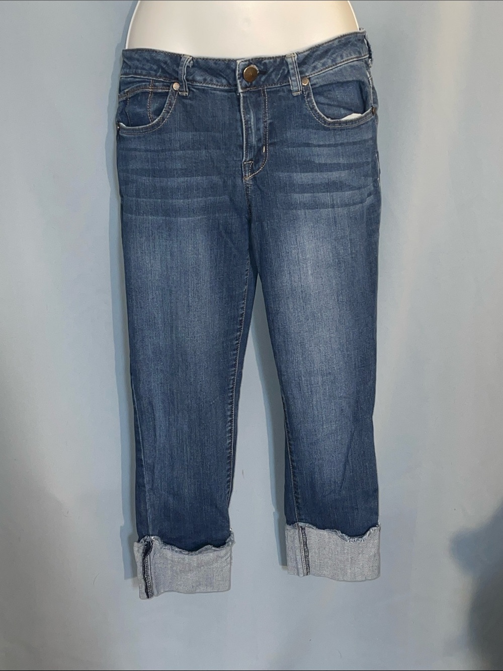 Taylor Mid-Blue Cropped Cuffed Women's Jeans